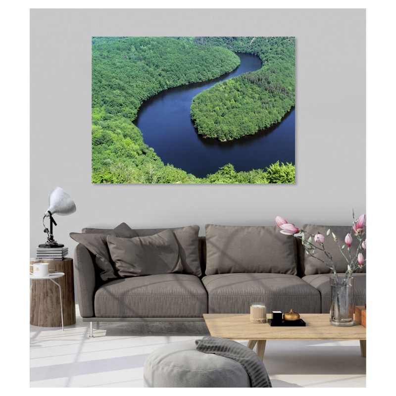 Tableau toile en kit SERPENTINE paysage vue du ciel 180 x 130 cm - Toile textile sans PVC, Made in France par Scenolia - 3