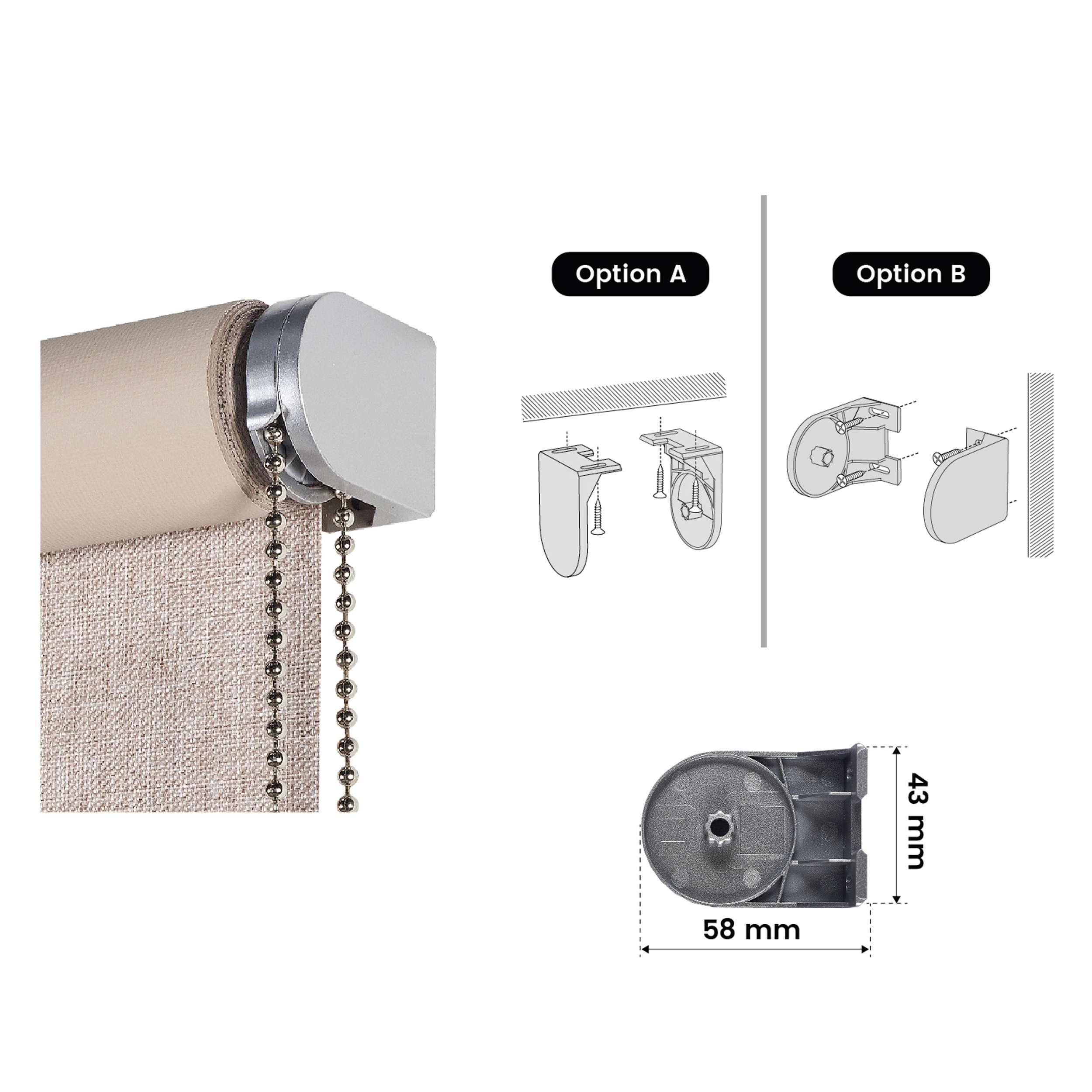 Estor Opaco Estores enrollables Blackout Premium con acabados en aluminio Beige 120 x 250 cm - 6