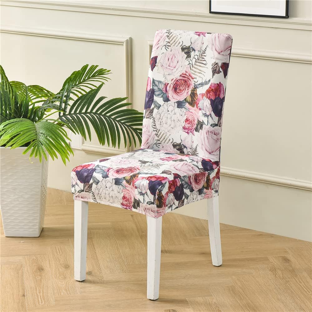 Dossier Haut et & Housse de Chaise Universelle à Haute élasticité Jacquard M Taille XL Housses de Chaise Salle à Manger Cuisine Bureau Maison Flanelle de maïs, Style d'impression 6, Taille M
