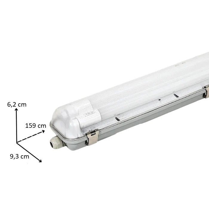 Kit de Réglette LED IP65 + 2 Tube Néon LED 150cm T8 22W - Blanc Chaud 2300K - 3500K - SILAMP - 4