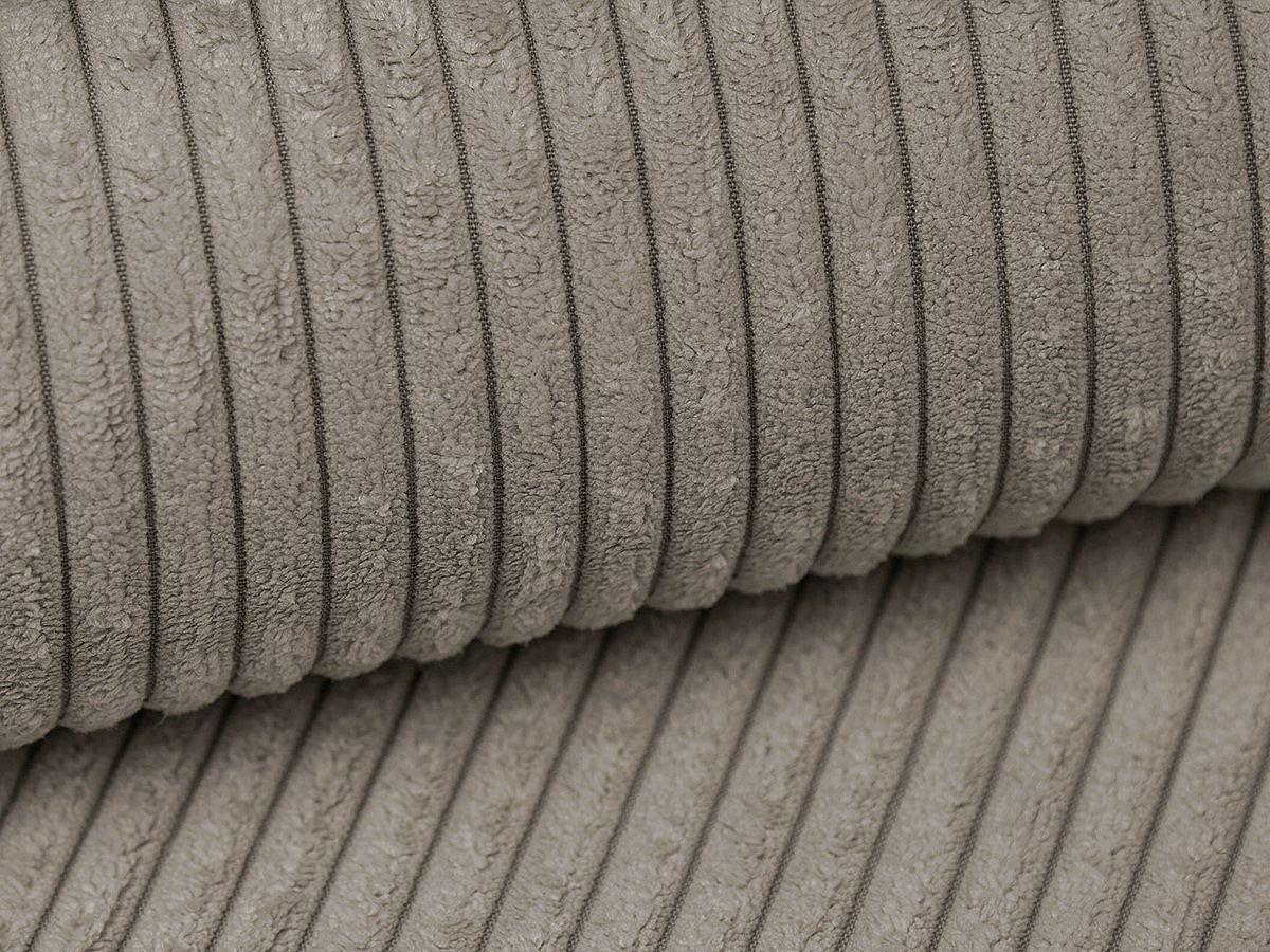 Canapé 3 places confort assise profonde en velours côtelé taupe PINETA - 5