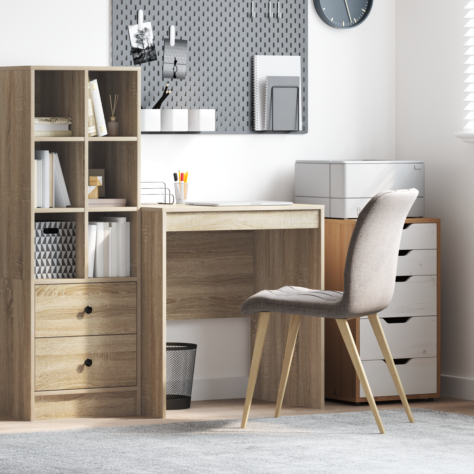 Vidaxl Escritorio De Computadora Roble Sonoma Madera Elaborada Marrón , Leroy Merlin