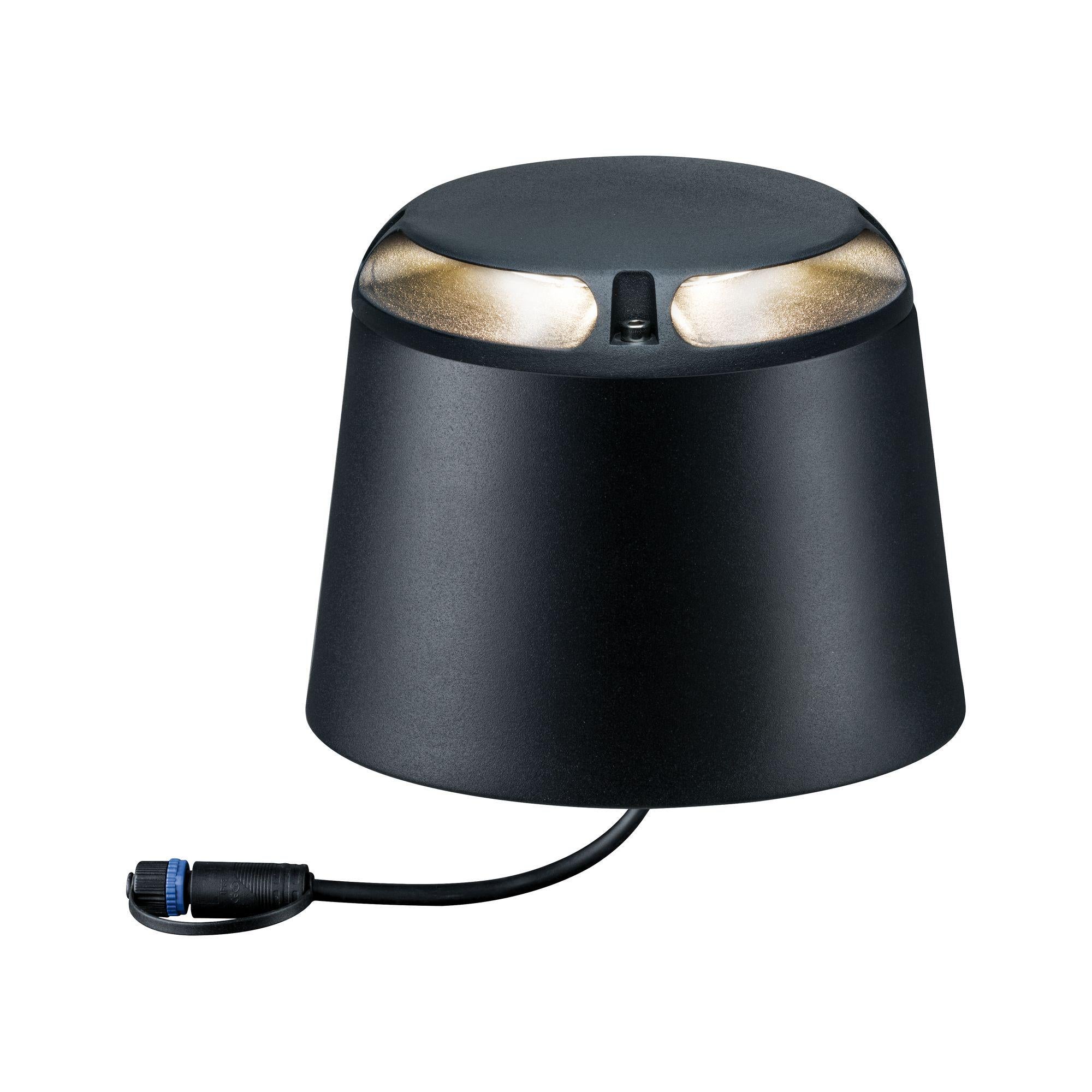 Plug & Shine Luminaire encastré à poser sur le sol LED Blanc chaud Spot individuel Émission lumineuse double, 180° IP67 3000K 2x3,3W Anthracite - 2