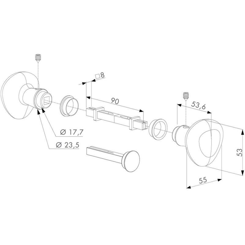 Kit combinaisons locinox boutons aluminium - 3006kr - 2
