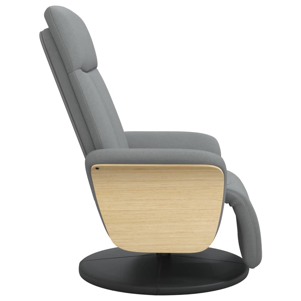 Fauteuil inclinable avec repose-pieds gris clair tissu - 4