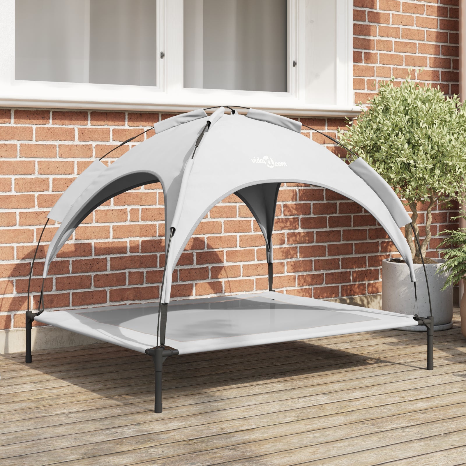 Legowisko dla psa Srebrnoszary 104 x 86 x 84,5 cm Stal vidaXL
