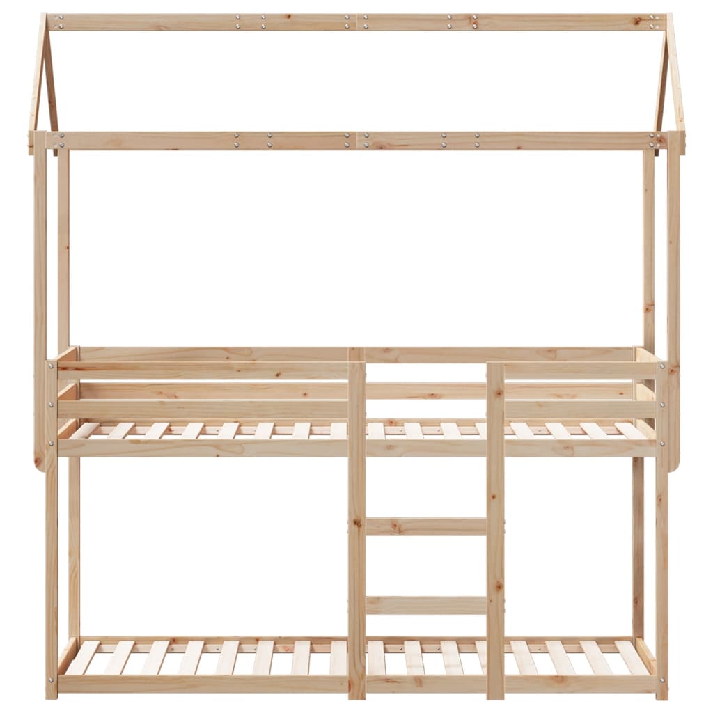 Lit superposé avec toit 75x190 cm bois de pin massif - 4