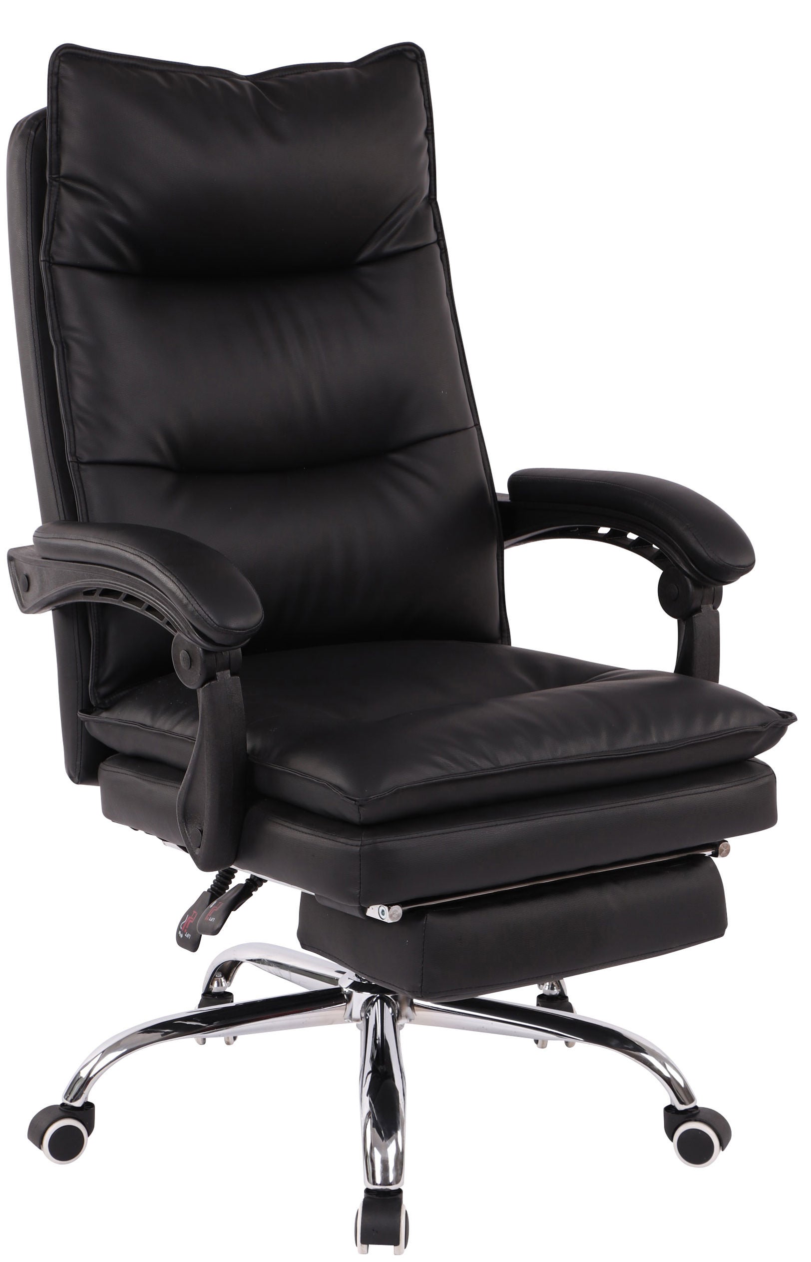 CLP Poltrona Ufficio Power In Similpelle Bianca, Ergonomica Reclinabile Con Poggiapiedi Estraibile E Braccioli - 3