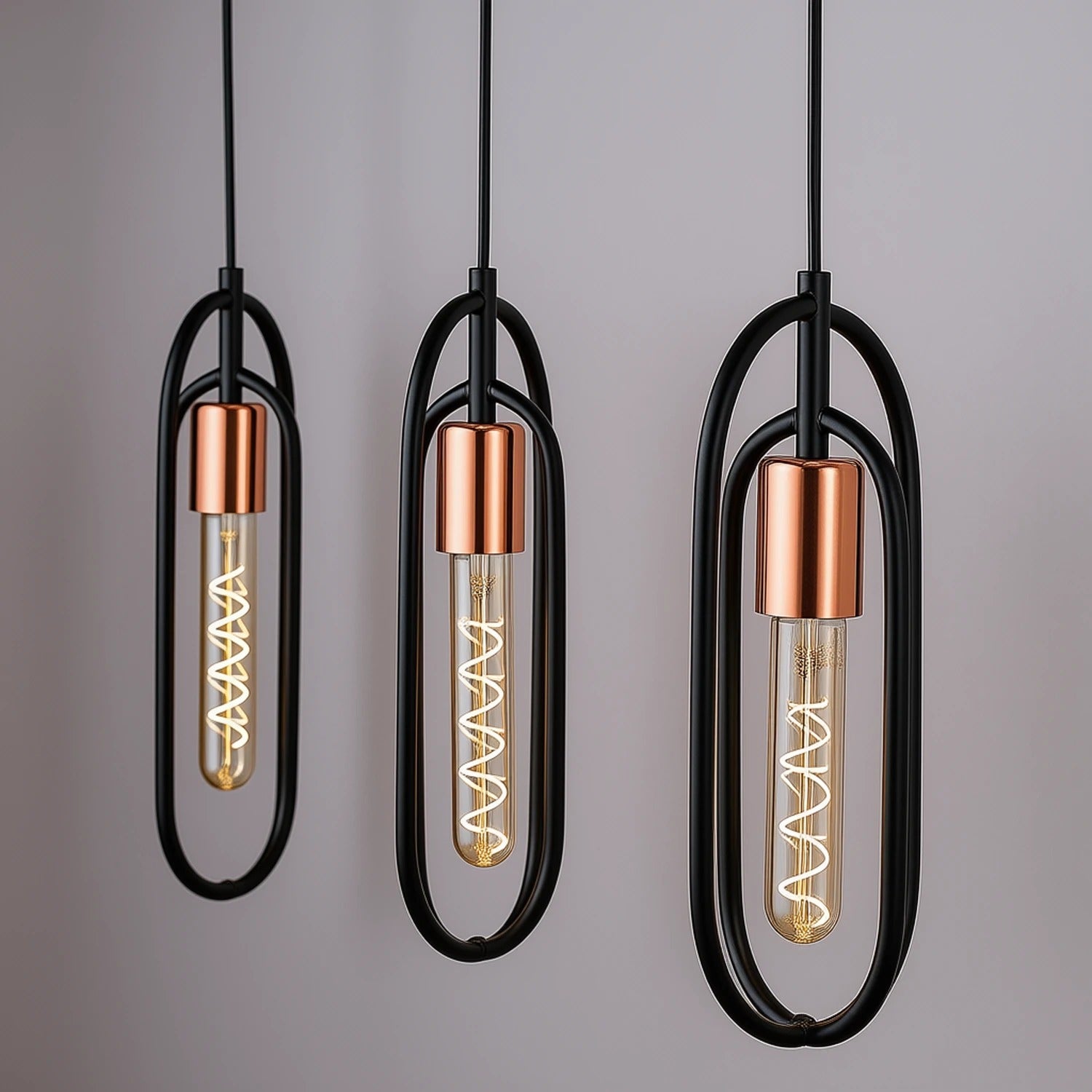 Lampa wisząca Rovier czarny matowa-miedź 3xE27x40W nowoczesna wym: 150 x 85 cm metal Rabalux