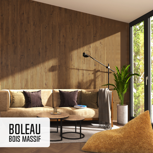 Pannelli Acustici Leiste24 - Rivestimento Parete In Feltro E MDF 400x2600 Mm, Design Nordic Nero