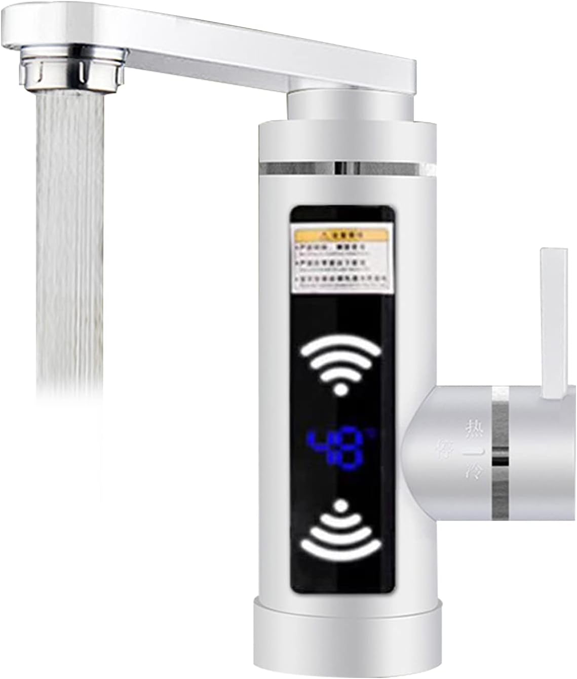 Natychmiastowy kran elektryczny - Podgrzewacz wody LED z wyświetlaczem cyfrowym - Regulacja 360° - Do kuchni/łazienki - Podłączenie do gniazdka