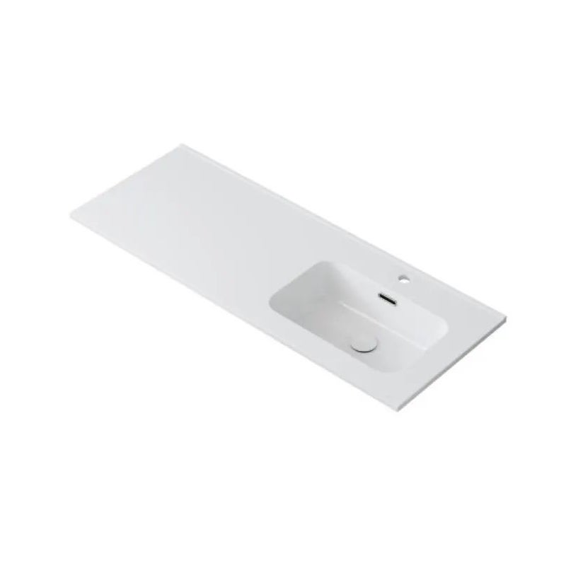 Umywalka wpuszczana prawa ALTON 120 cm biała ceramiczna