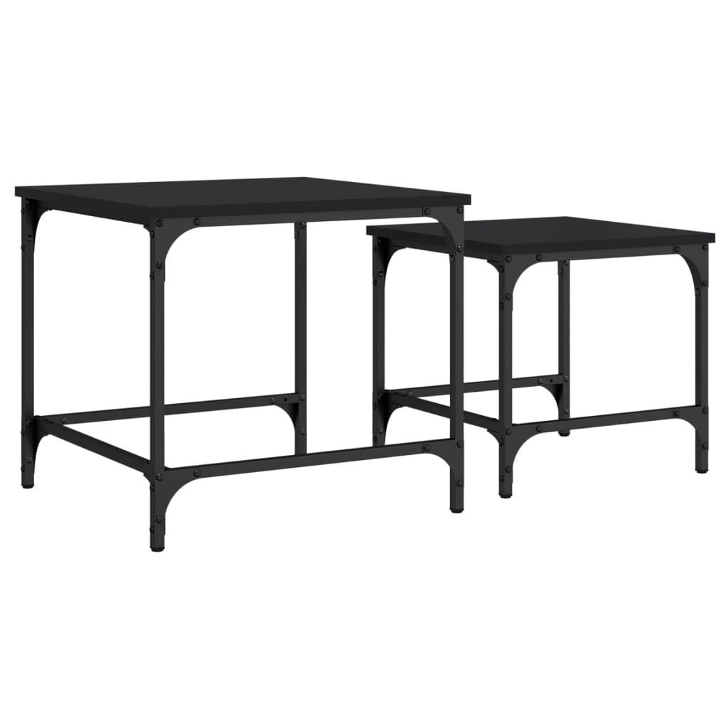 Tables basses gigognes 2 pcs chêne fumé bois d'ingénierie Tables basses gigognes 2 pcs chêne fumé bois d'ingénierie