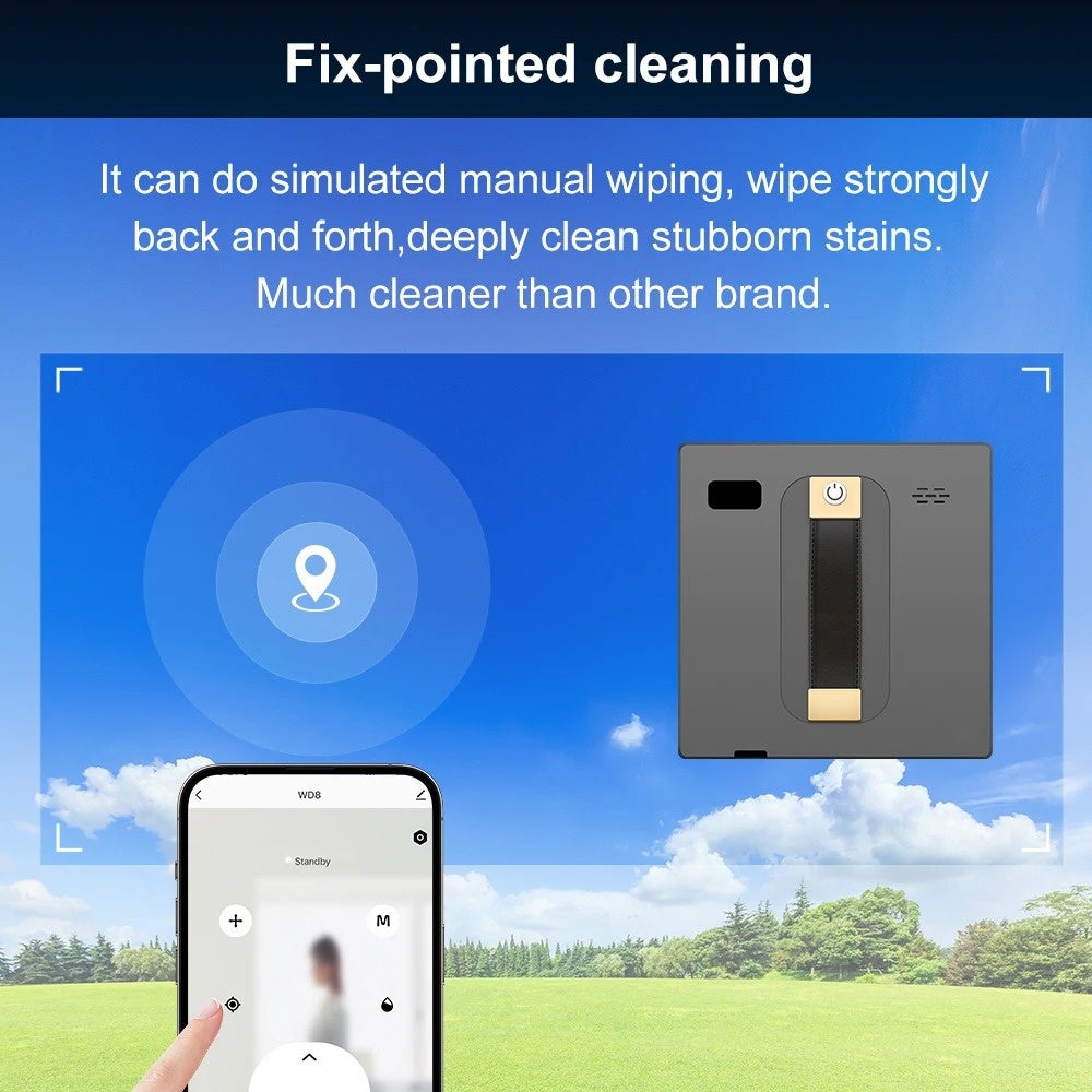 YM INTERNET Limpiacristales con memoria inteligente, controlado por aplicación, robot doméstico con sensor láser. - 5
