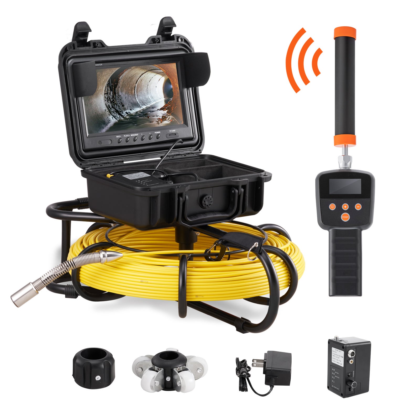 VEVOR Channel Camera 9” Screen Sewer Inspection Camera con 512 Hz Cavo ...