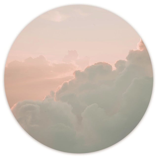 Tableau bois nuages ​​roses - 40 x 40 cm