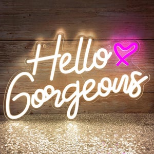 Insegna luminosa al neon Hello Gorgeous, dimmerabile, insegna a LED per la decorazione della casa, matrimoni, compleanni, sfondi per feste | Leroy Merlin