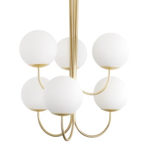 Suspension laiton et verre opaline, Moricio - Blanc - taille unique
