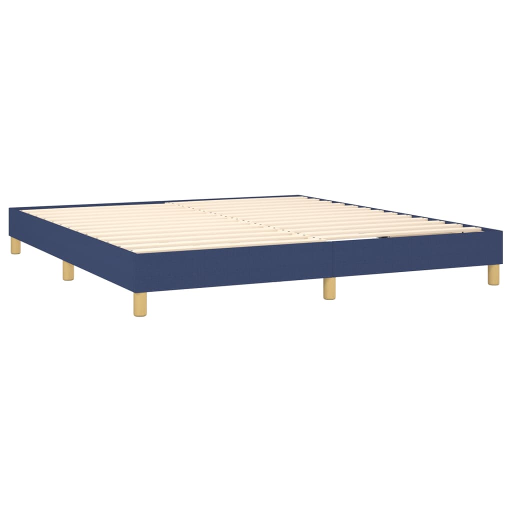 Maison Exclusive - Sommier à lattes de lit avec matelas LED Bleu 180x200 cm Tissu - 5
