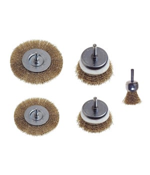 Set 3 Spazzole Per Trapano Pulizia Fughe Piastrelle E Cerchi Auto - Gialle