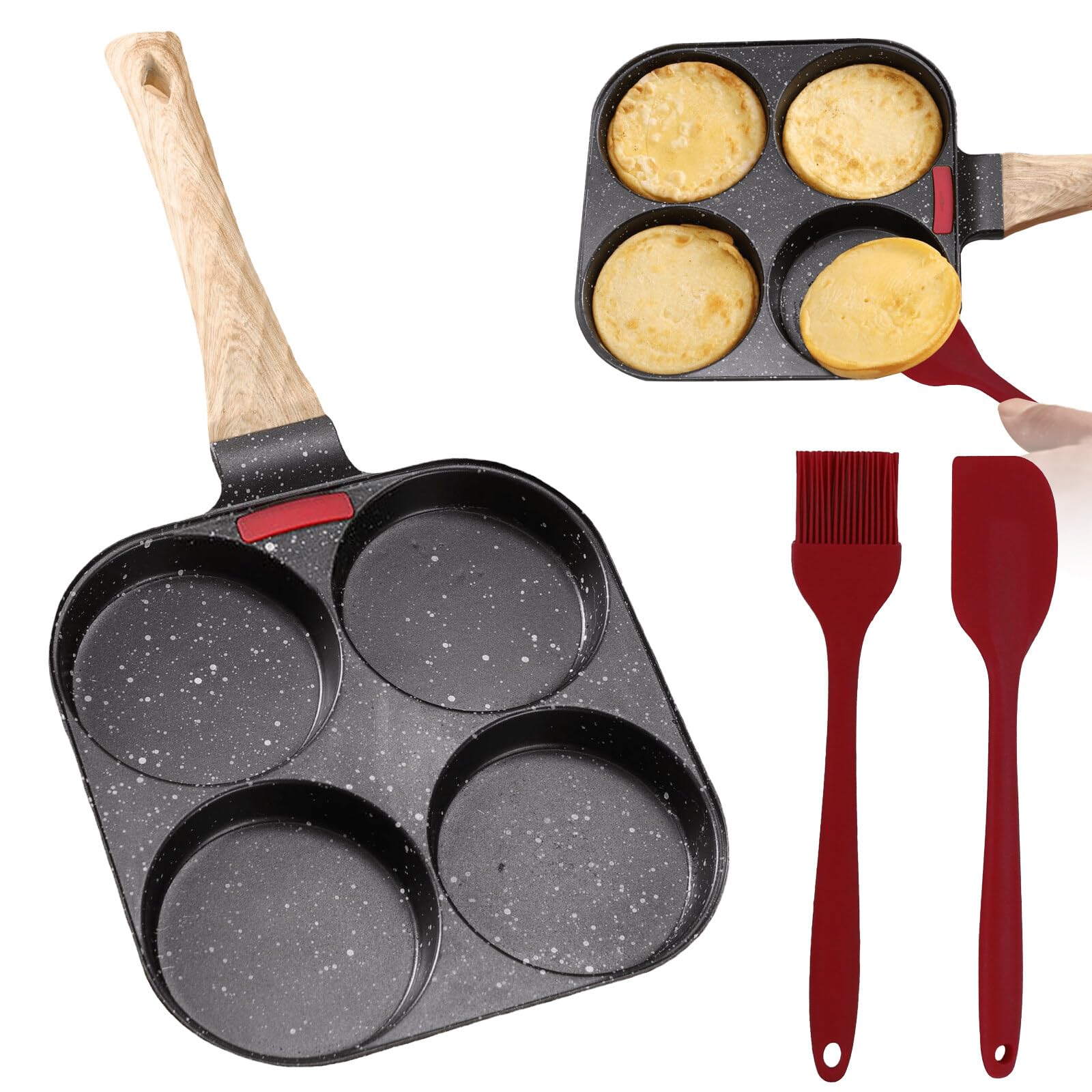 TrAdE Shop Traesio - Padella Antiaderente A 4 Fori Con Animali Per Pancake Uova Fritte Hamburger 624385 89051122