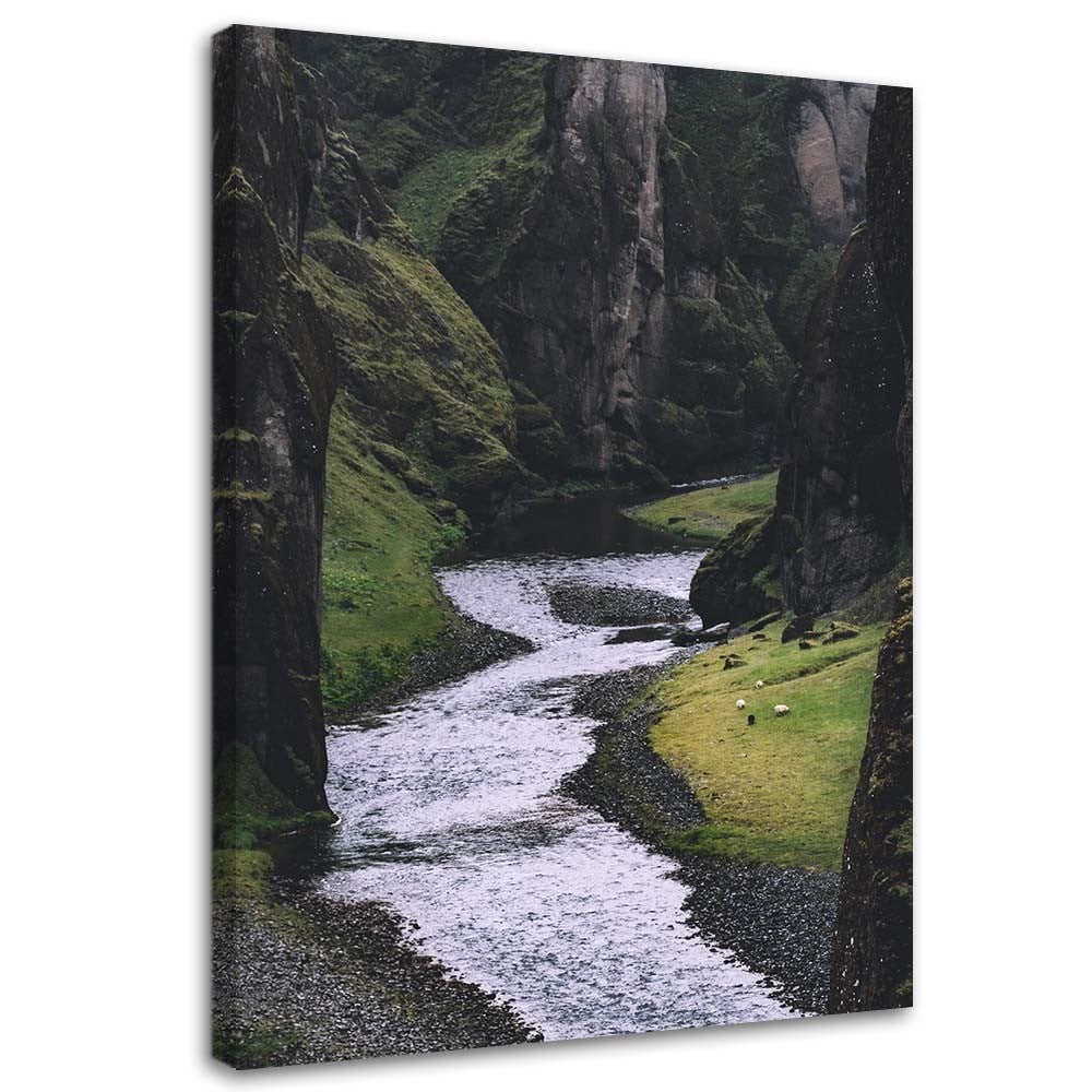 Obraz na płótnie, Potok w górach pejzaż naturalny 70x100