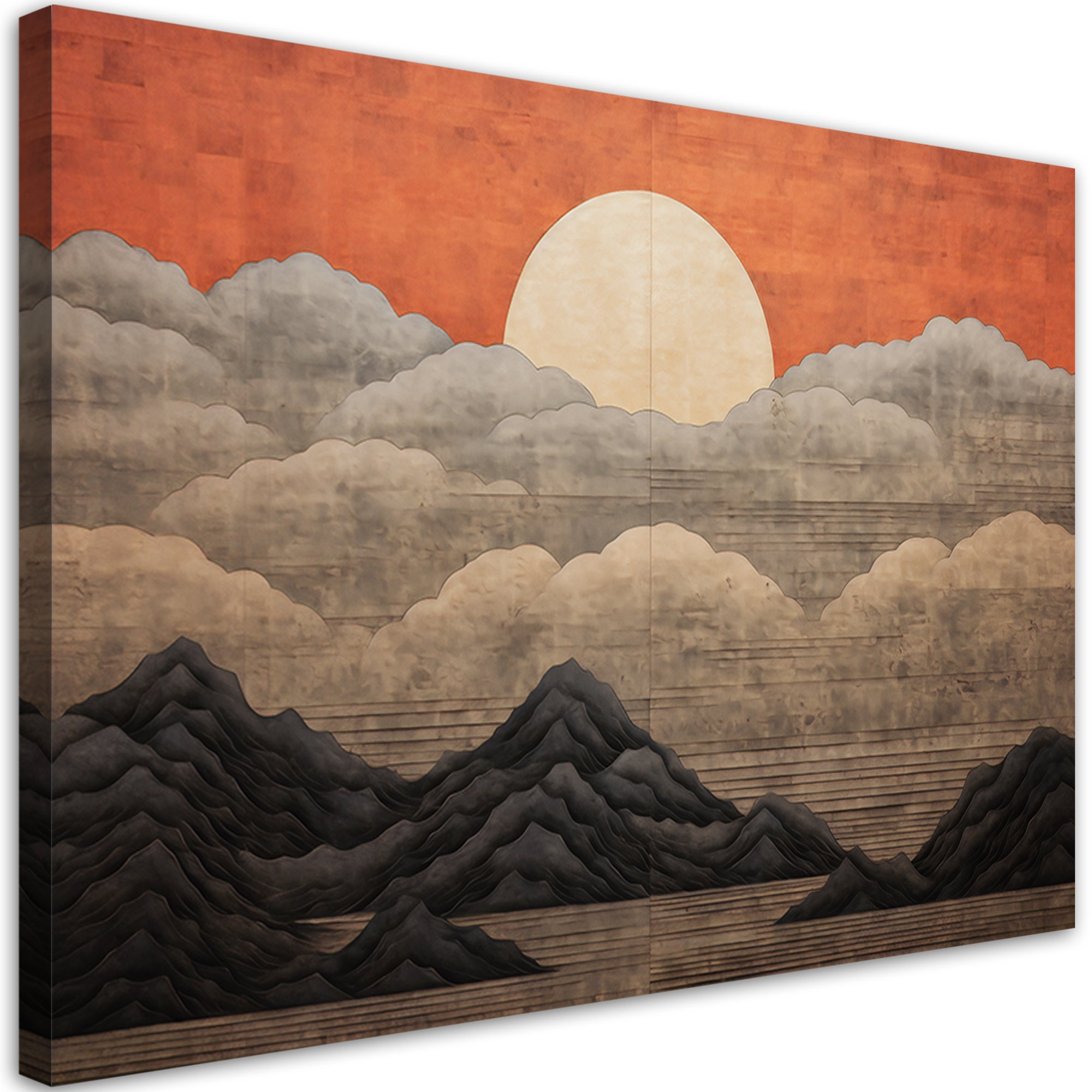 Obraz boho - Słońce chmury góry 120x80