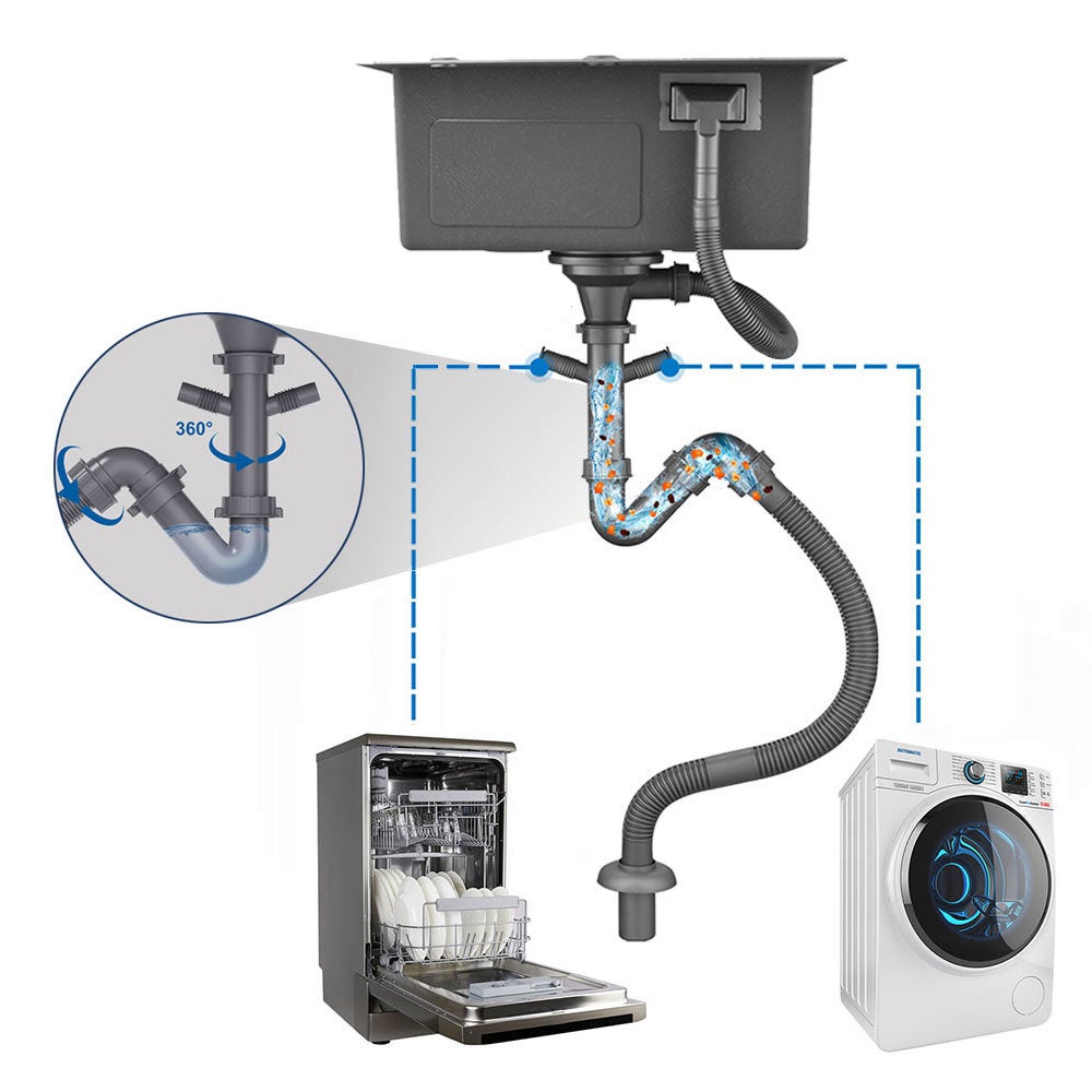 AuraLum Max Évier Cuisine 1 Bac en Acier Inoxydable 304 Brossé 45x45CM Évier encastré et à Poser Évier avec Trou de Montage pour Robinet,EU Modèle - 7