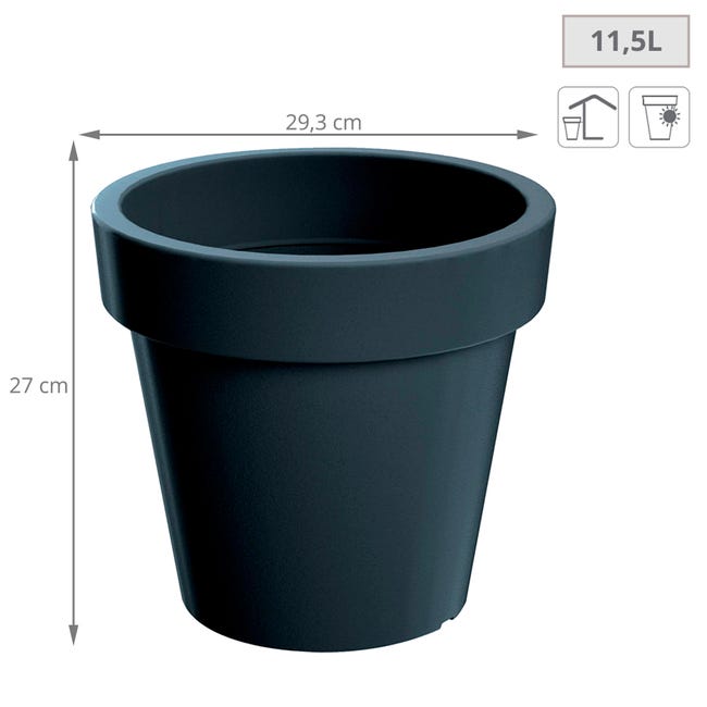 Vaso per piante quadrato Lofly leggero - grigio antracite Vaso per piante quadrato Lofly leggero - grigio antracite