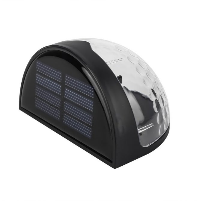 6 diod LED Solarna lampa ogrodowa, zewnętrzne oświetlenie zimnym światłem, lampa ogrodzeniowa z panelem słonecznym