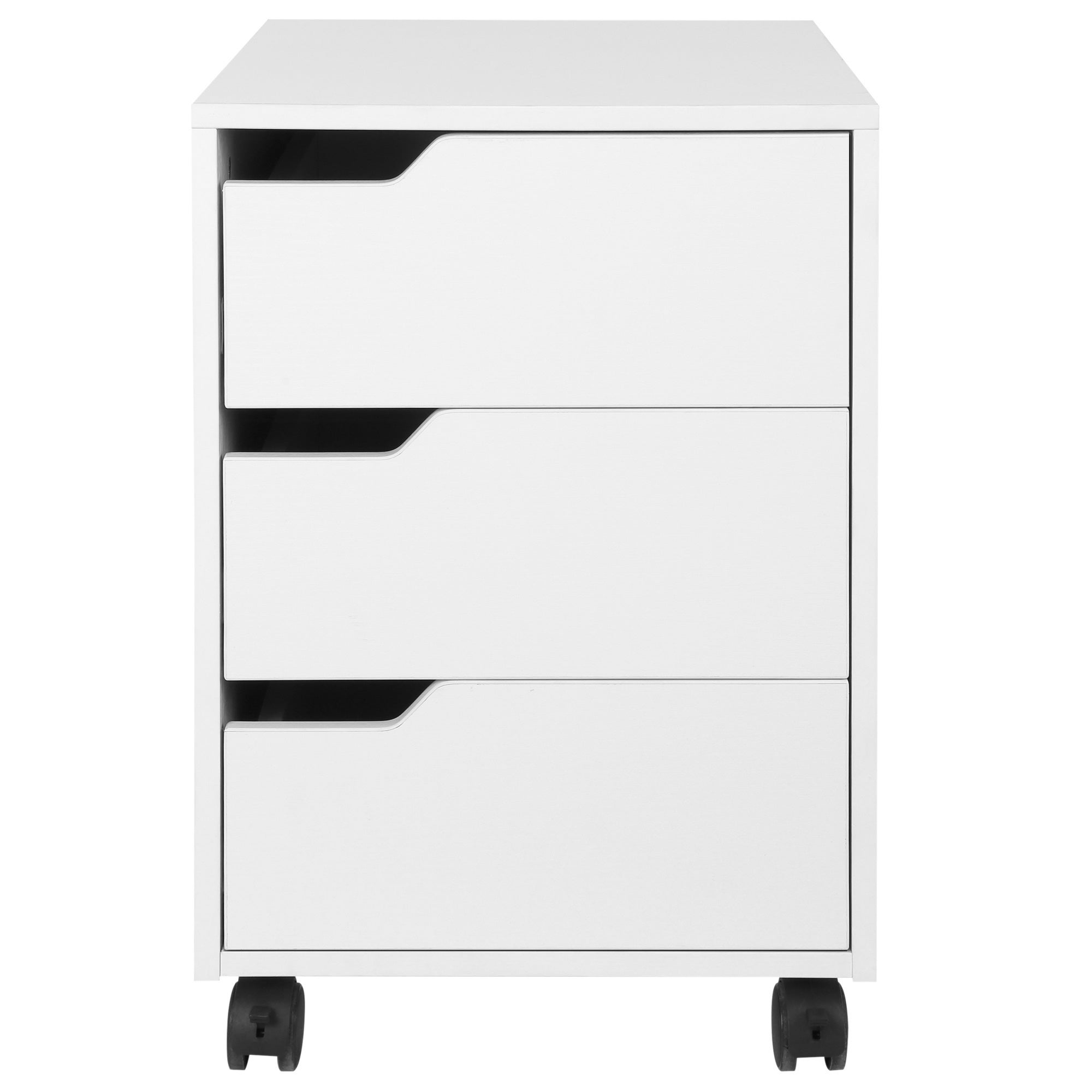 Caisson Bureau - HOMCOM - Sur Roulettes - 3 Tiroirs - MDF - 40x50x57,5cm - Blanc Et Chêne - Maison