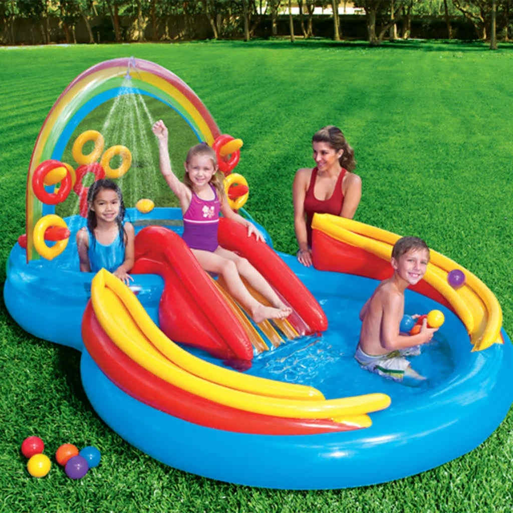 Intex 57114 - Piscina Bebé con Parasol, Multicolor, 102 x 102 x 89 cm