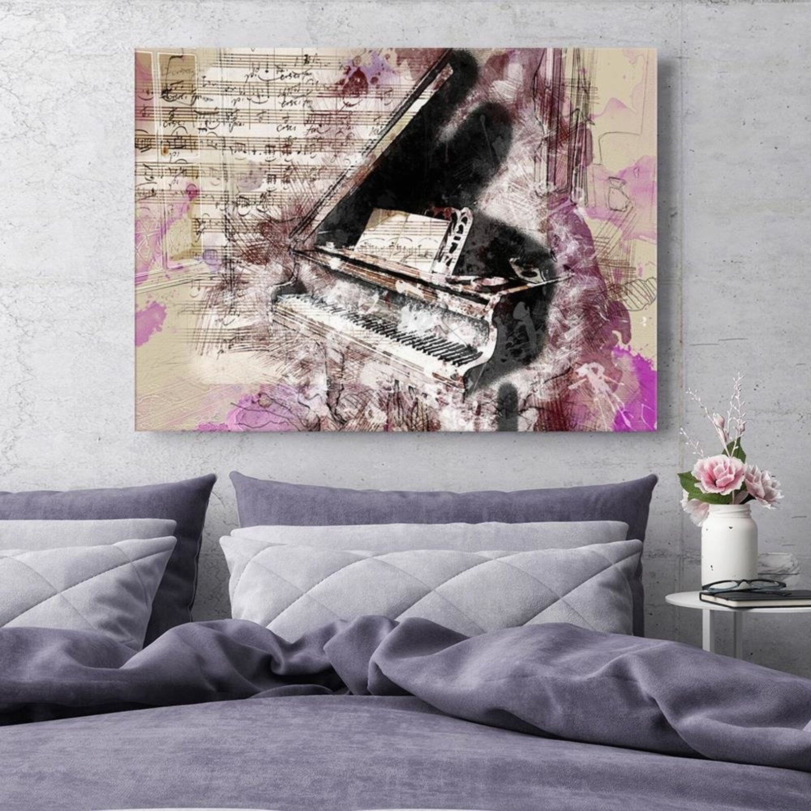 Tableau abstraction piano - 90 x 60 cm - 3