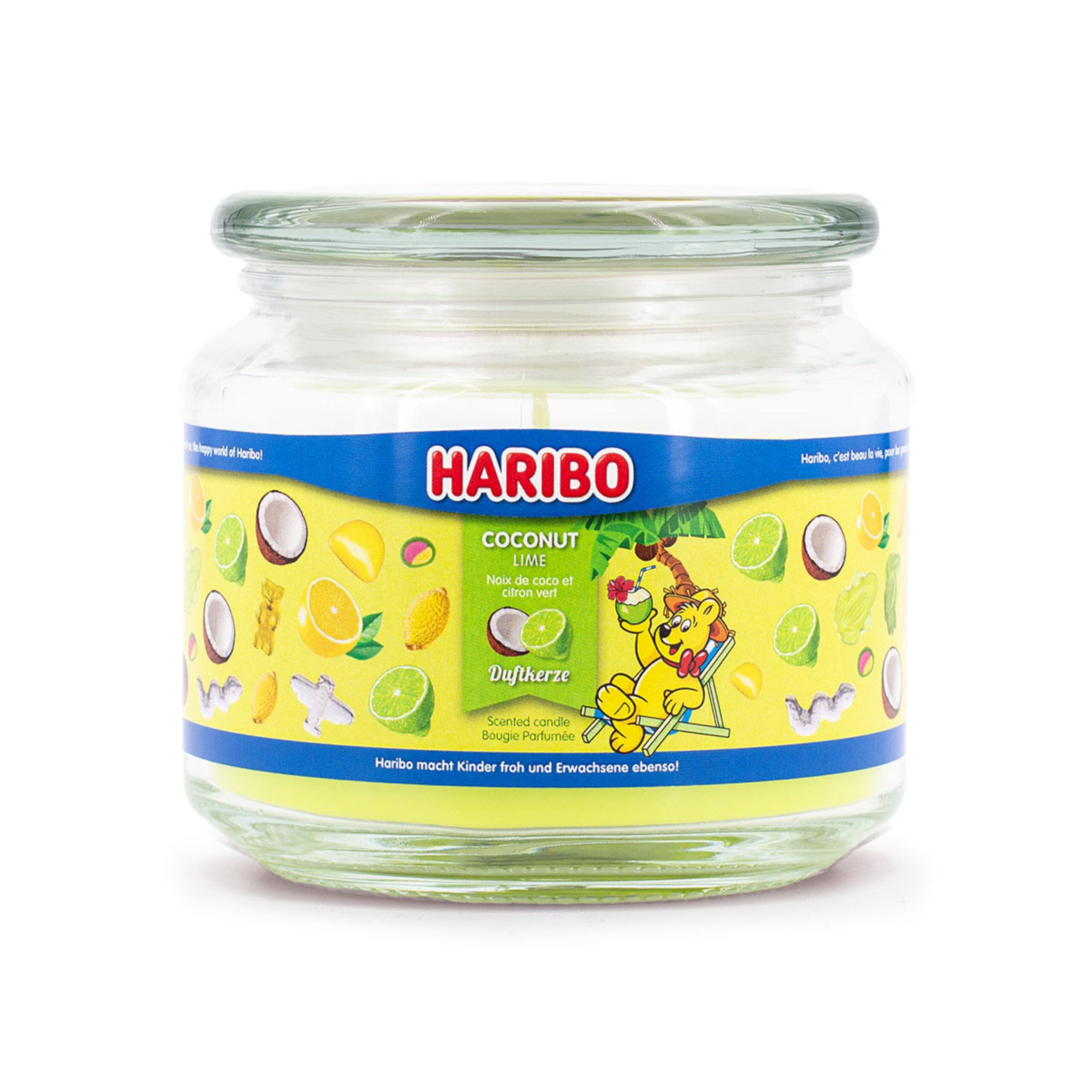 Bougie parfumée noix de coco et citron vert en verre, 300 g, 50 h de ...