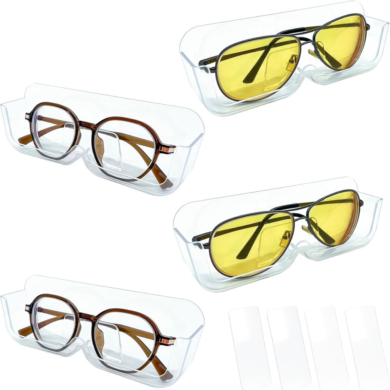 6 Pièces Porte Lunettes Mural Auto-adhésif - Organisateur Lunettes De Soleil Et Lecture
