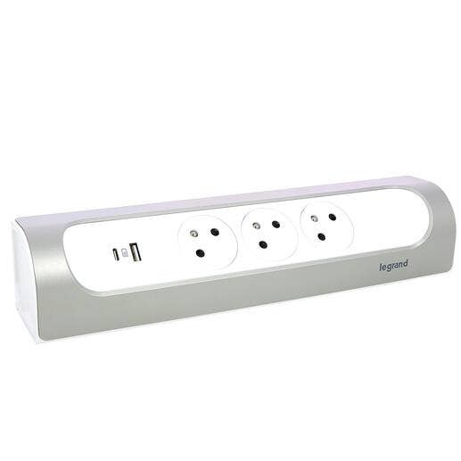 Legrand - Multiprise d'angle 3 prises + USB A et C (à câbler) - 049409 - 2