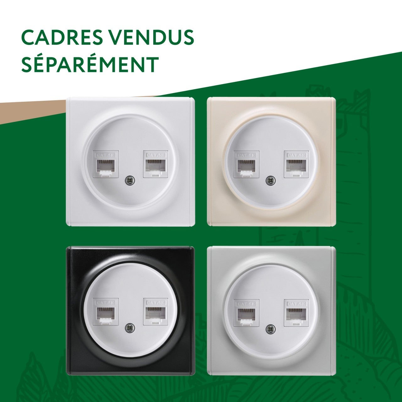 Prise double 2xRJ45, Cat.5e UTP-