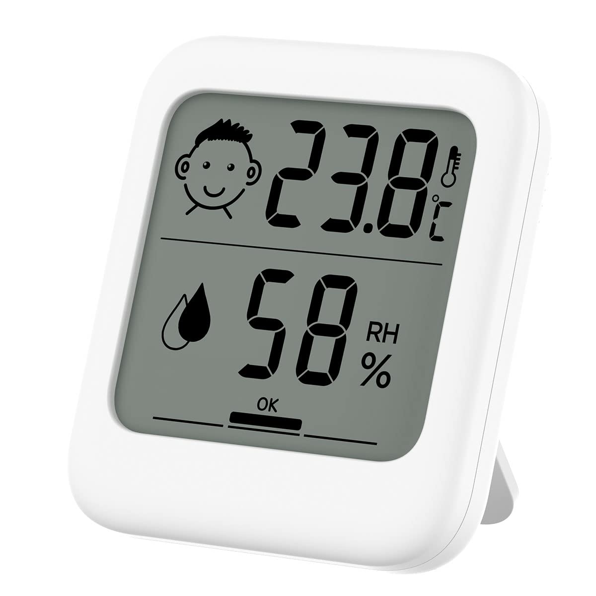 Elektroniczny termometr pokojowy - cyfrowy czujnik wilgotności - monitor temperatury i wilgotności - do sypialni, biura, pokoju dziecięcego