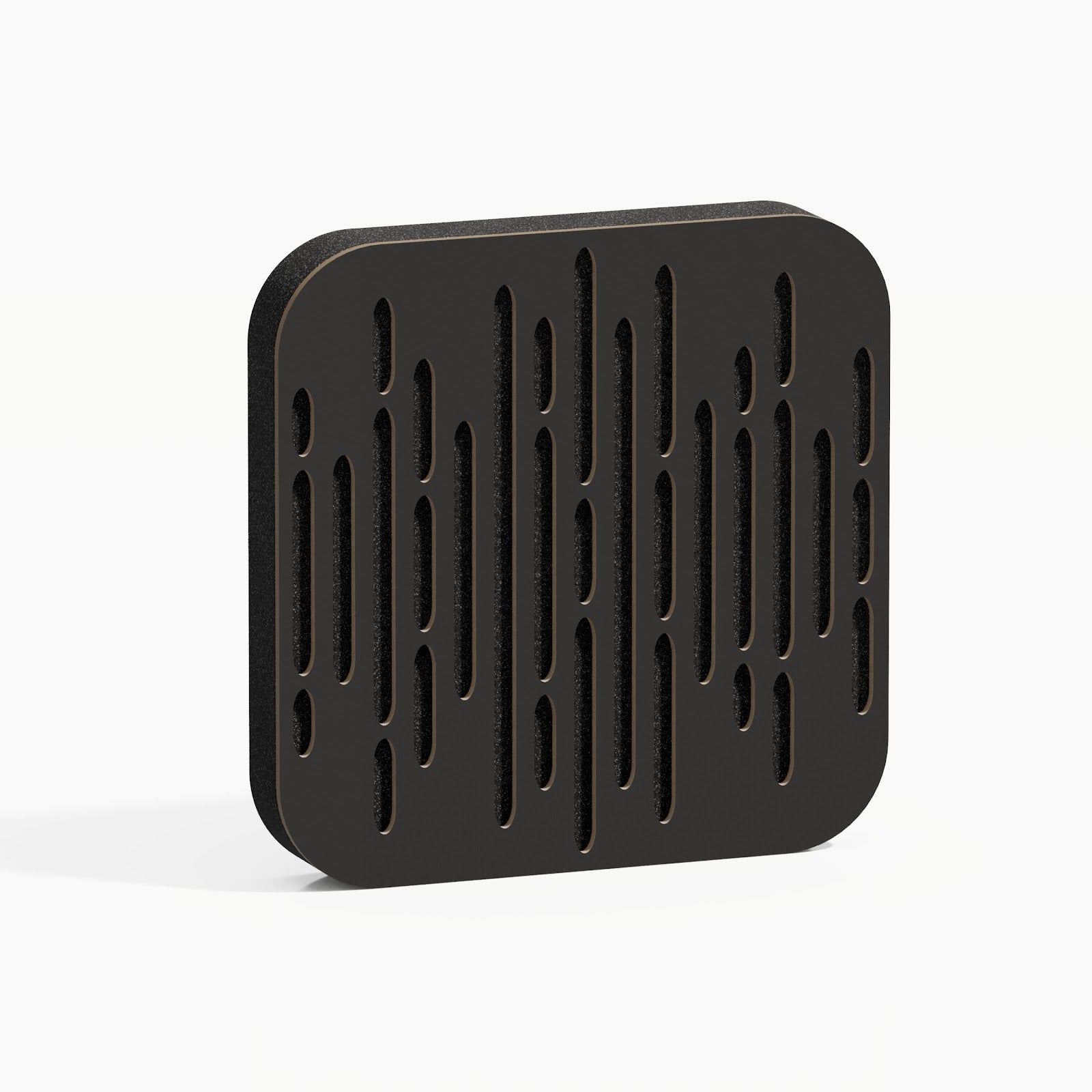 Lot de 8 Mini-Panneaux acoustiques insonorisants WAVE-D 23x23x3 cm - 0,42 m² surf.totale -MDF perforé laminé et mousse acoustique -Noir - 2