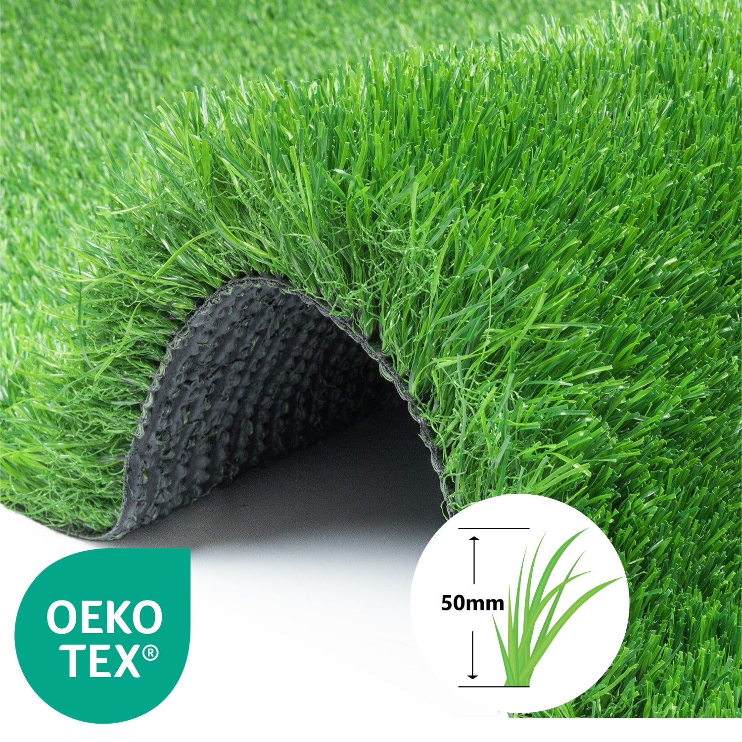 Sztuczna trawa Sierra PREMIUM runo 50mm 2x3m Certyfikat OEKO-TEX zielona murawa EKO na balkon, taras i do ogrodu, rolka