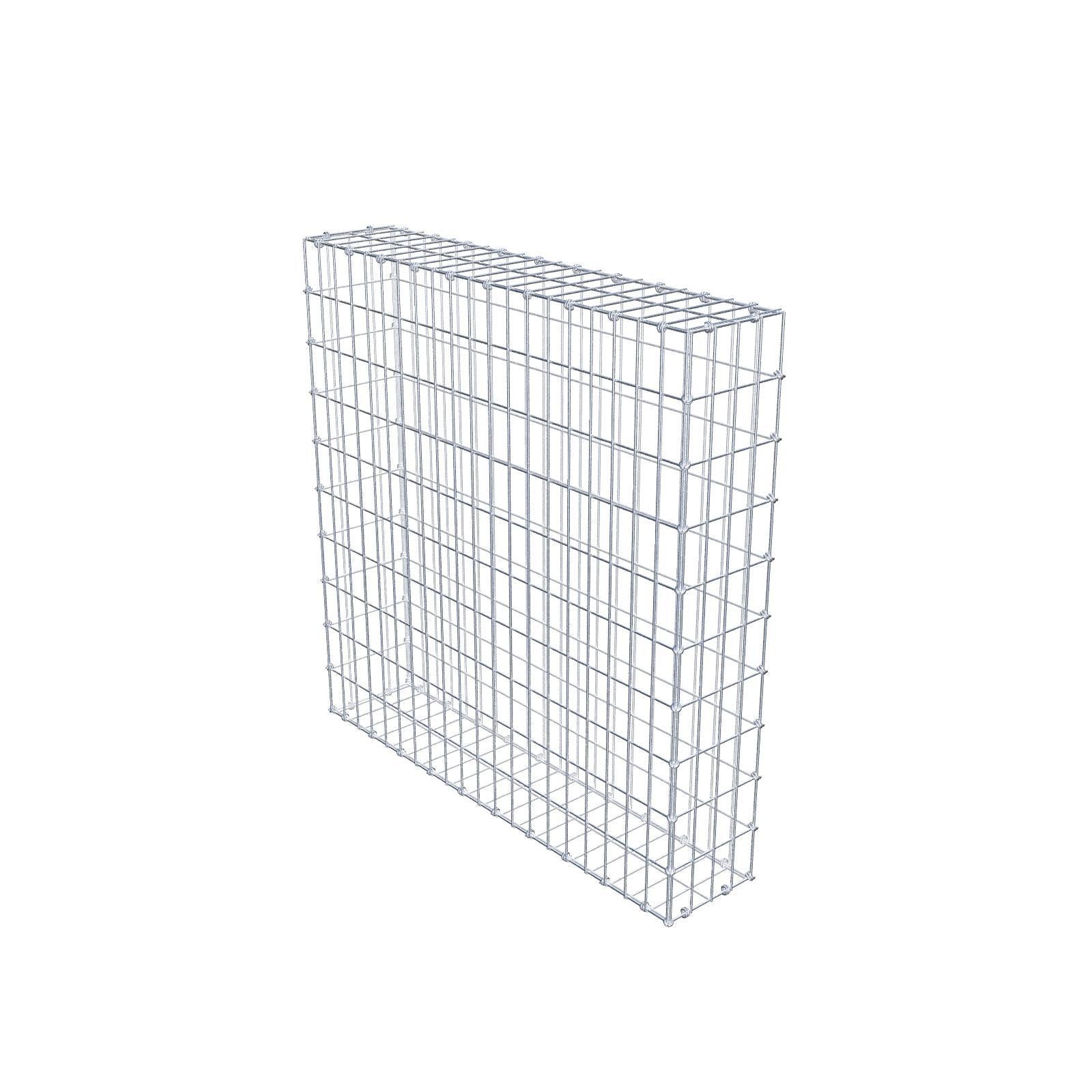 Gabion 100 cm x 100 cm x 20 cm (dł. x wys. x gł.), rozmiar oczek 5 x 10 cm, pierścień spiralny