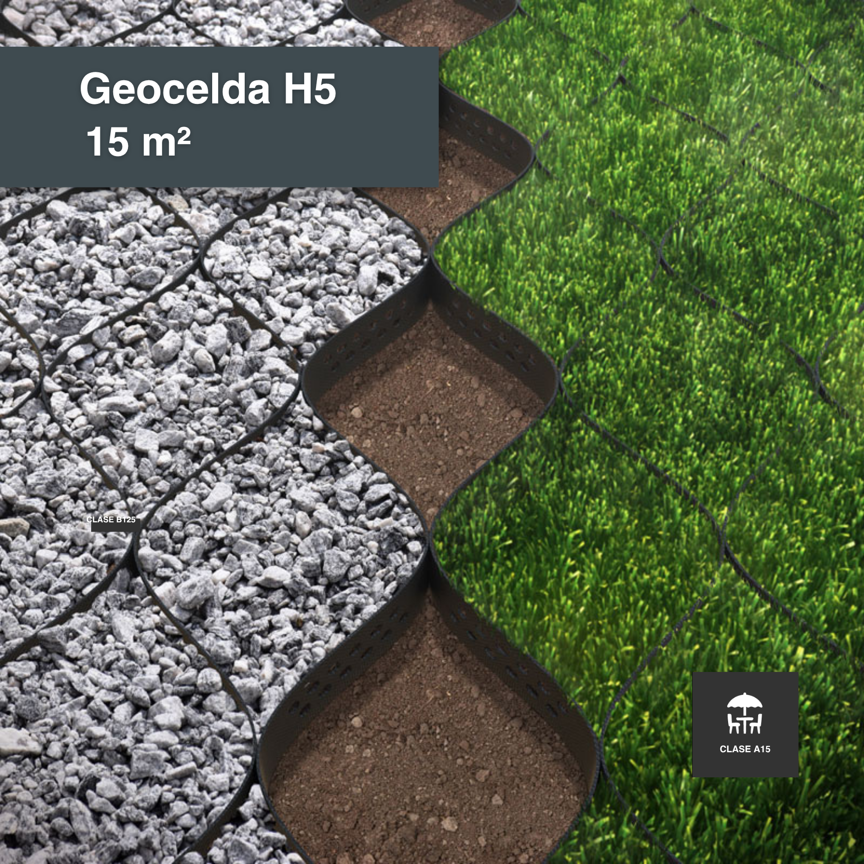 Geocelda estabilizadora de suelo 518x274x5 cm - 15 m² - 2