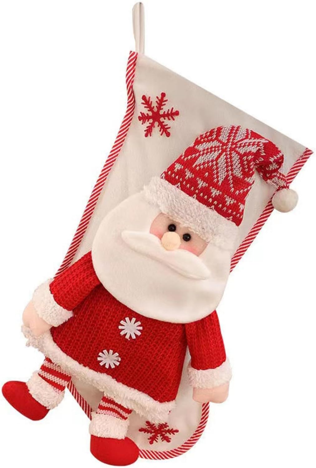 Lot De 4 Chaussettes De Noël Décoratives - Père Noël, Bonhomme De Neige, Renne - 46 Cm Pour Cadeaux Et Sapin