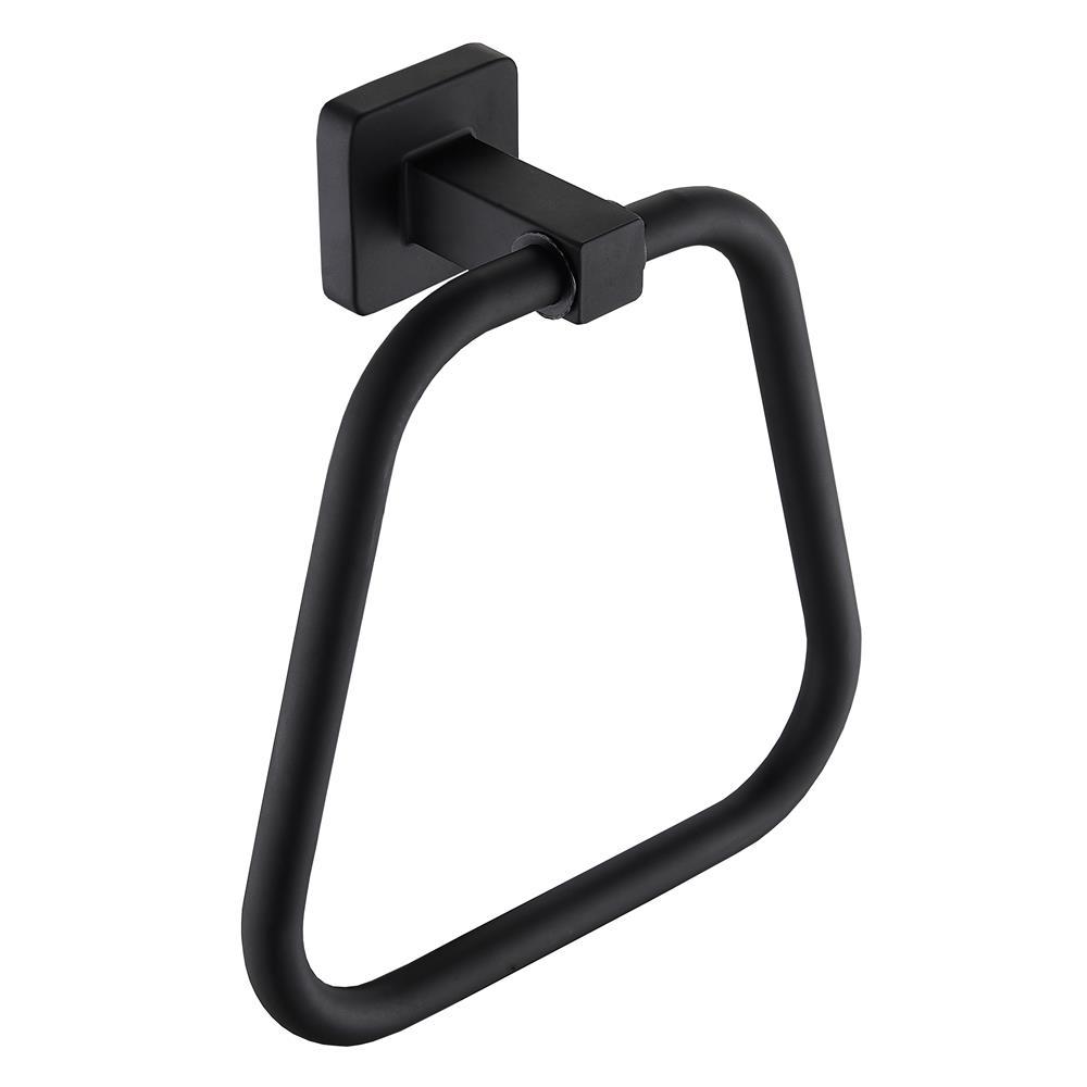 Matowy, czarny, trapezowy wieszak na ręczniki ze stali nierdzewnej. Ten ścienny wieszak na ręczniki doda nowoczesnego charakteru każdej łazience