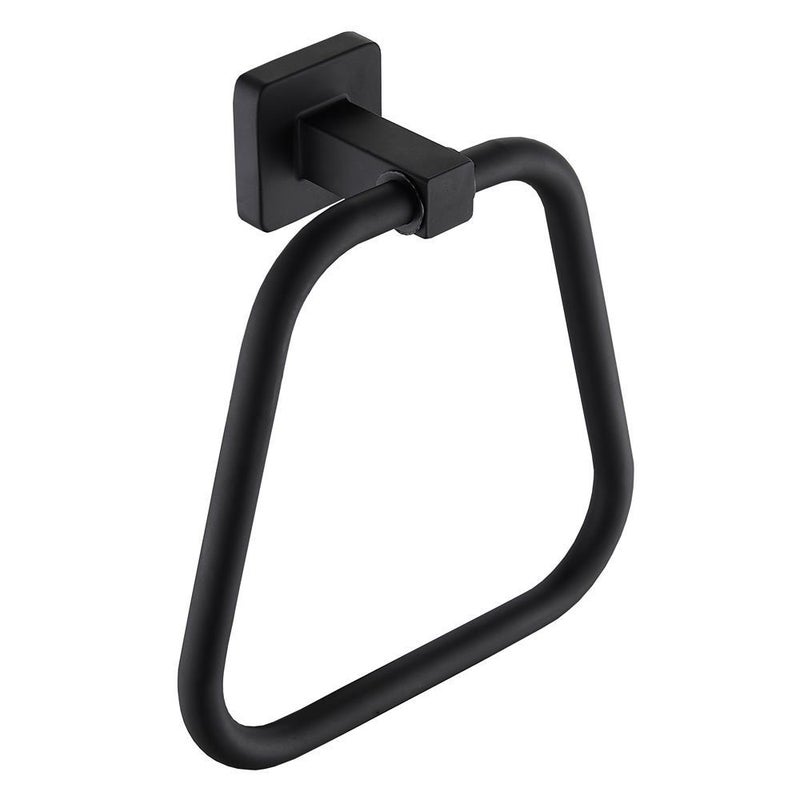 Matowy, czarny, trapezowy wieszak na ręczniki ze stali nierdzewnej. Ten ścienny wieszak na ręczniki doda nowoczesnego charakteru każdej łazience