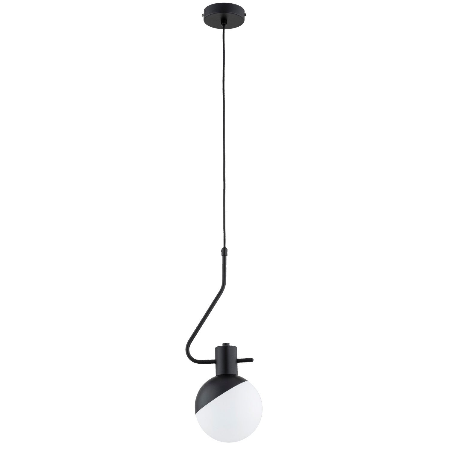Lampa wisząca Enigma czarno-biała 1xE14x10W nowoczesna wym: 90 x 15 x 16 cm metal Alfa