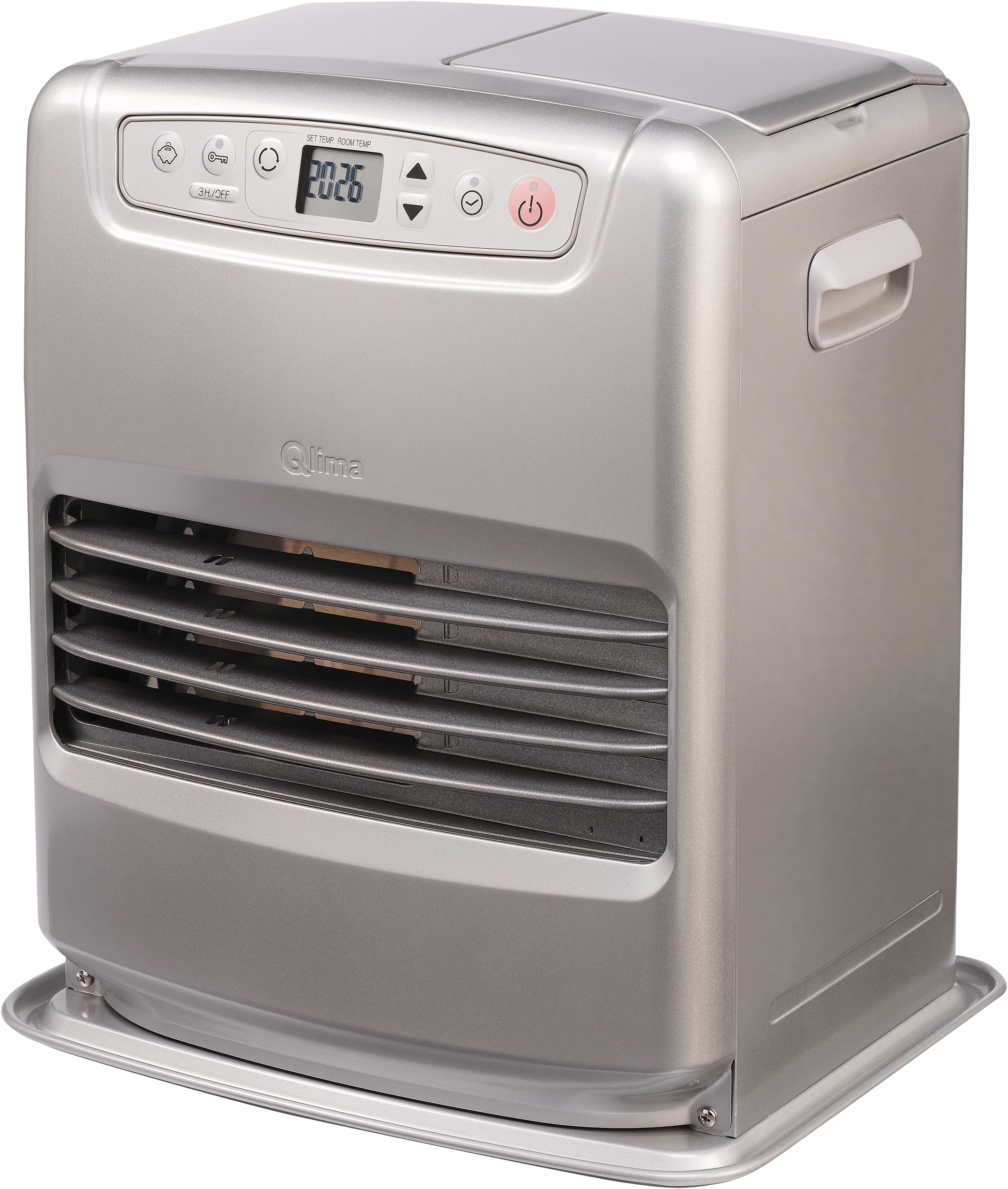 Poele a petrole electronique Qlima SRE 3231C2 3,1 KW pour volume 120m3/48m2, systeme anti odeur, regulation temperature, gris ar - 2