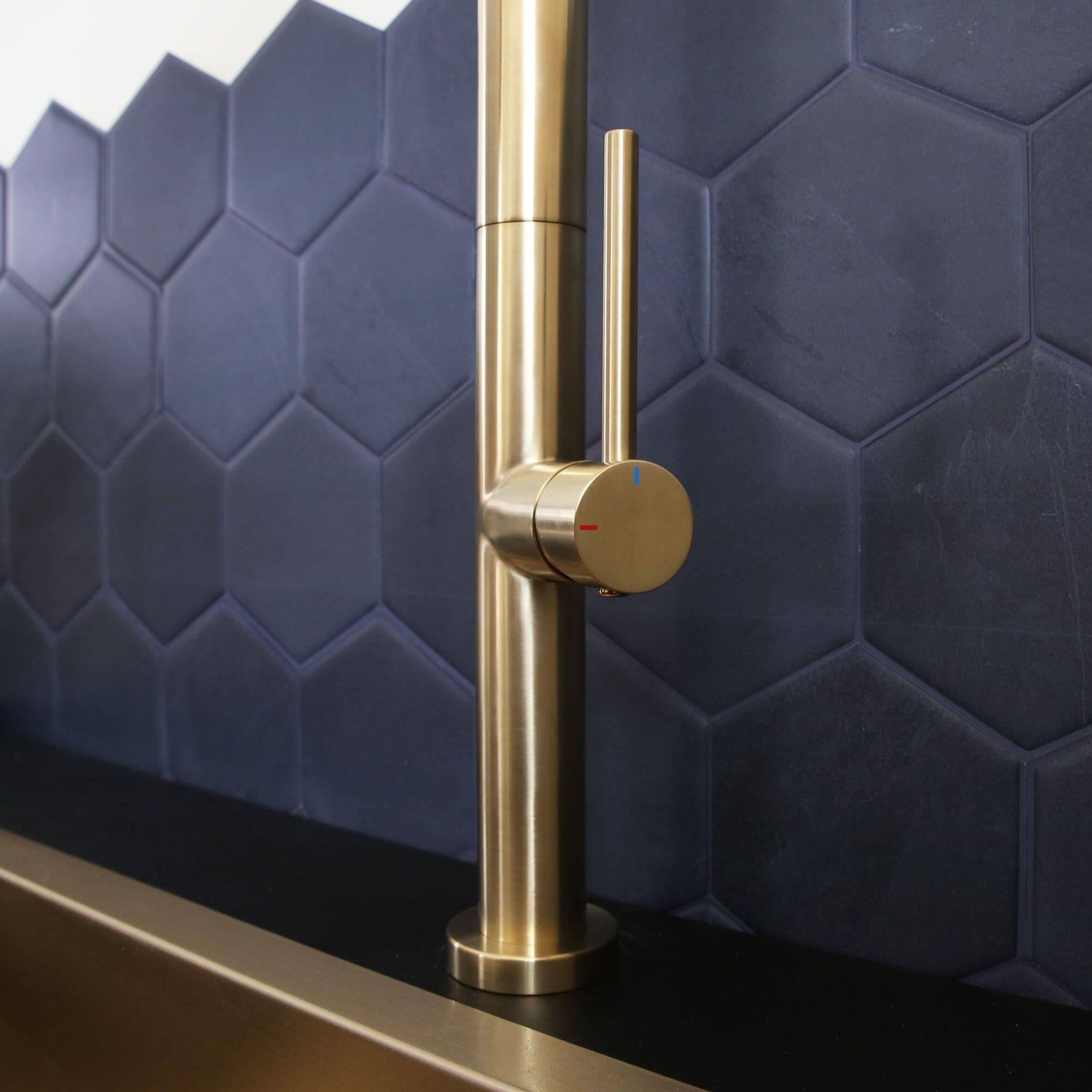 Miscelatore da cucina con doccetta ESSEBAGNO Portofino Oro - 3