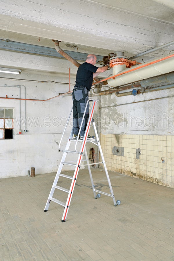 Escabeau 10 marches - Hauteur max. de travail 4.35m - 8081/10 - 6