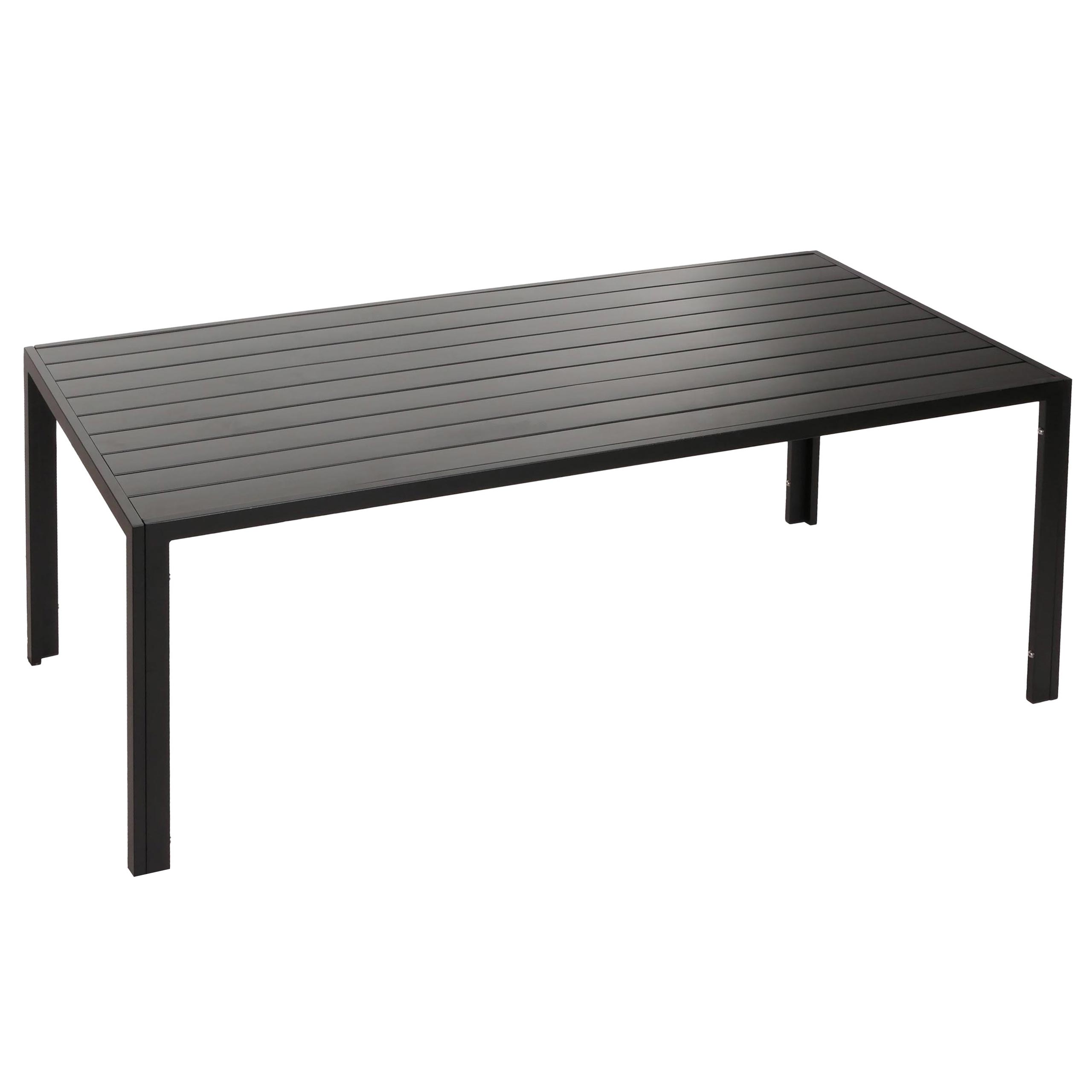 Aluminiowy stół jadalniany HWC-N40, stół bistro stół ogrodowy stół balkonowy, odporny na warunki atmosferyczne 180x80cm ~ antracyt
